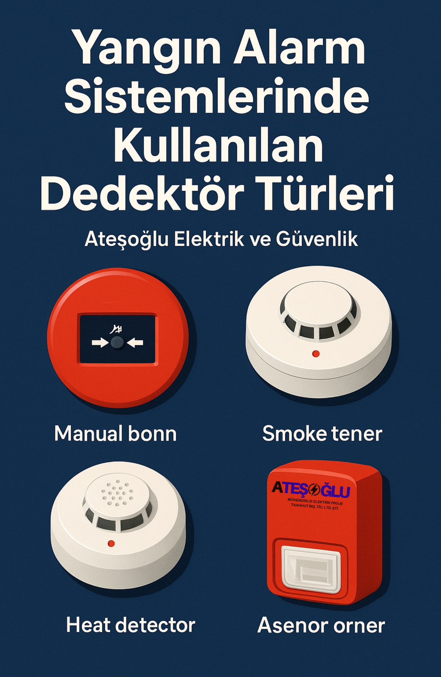 Yangın Alarm Sistemlerinde Kullanılan Dedektör Türleri | Ateşoğlu Elektrik ve Güvenlik