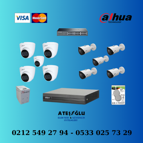 Dahua 2 Mp 10 Kameralı Ip Set