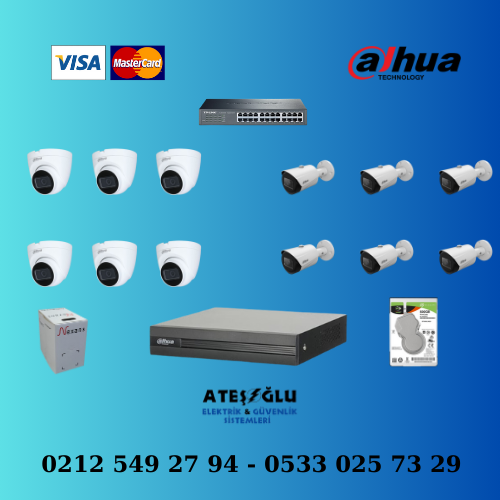 Dahua 2 Mp 12 Kameralı Ip Set