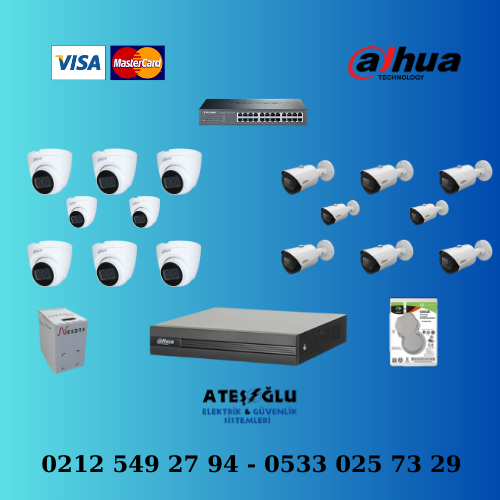 Dahua 2 Mp 16 Kameralı Ip Set
