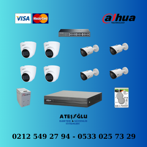 Dahua 2 Mp 8 Kameralı Ip Set