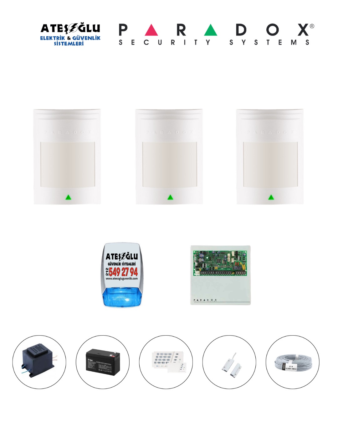 Parodox 3 Dedektörlü Set