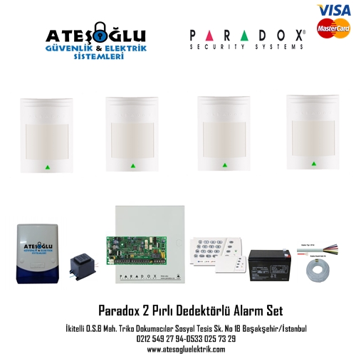 Paradox 4 Pırlı Kablolu Alarm Set